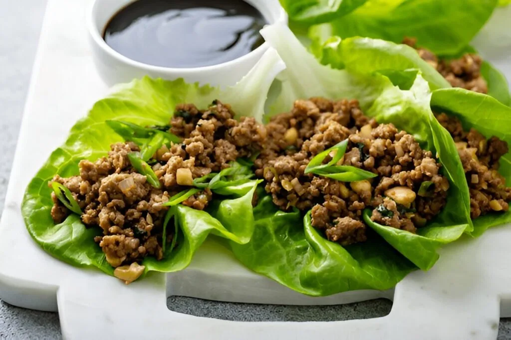 Asian-Inspired Lettuce Wraps with Ground Beef